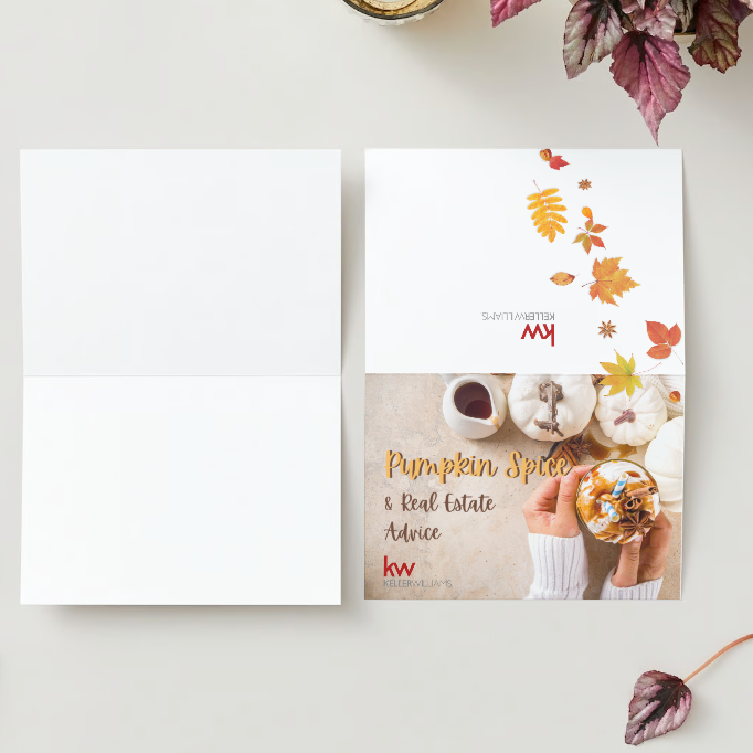 Pumpkin Spice & Real Estate Advice - KW Greeting Card (pack of 50)