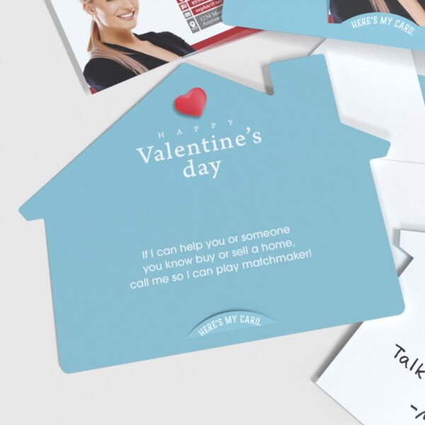 KW House-Shaped Valentines with Envelopes (50) "Happy Valentine’s Day"