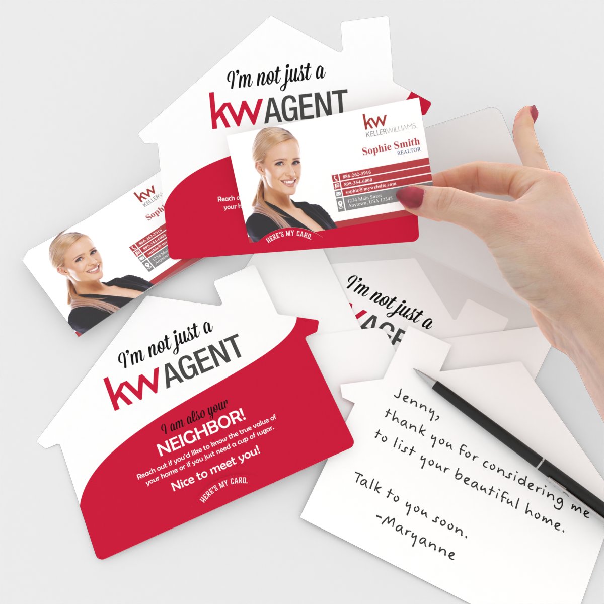 KW House-Shaped Cards (50) Neighborhood Agent