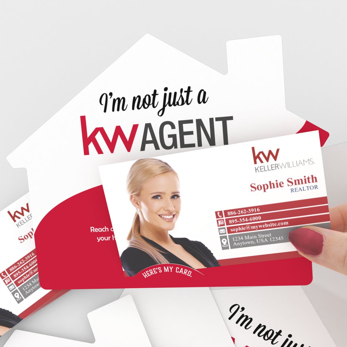 KW House-Shaped Cards (50) Neighborhood Agent