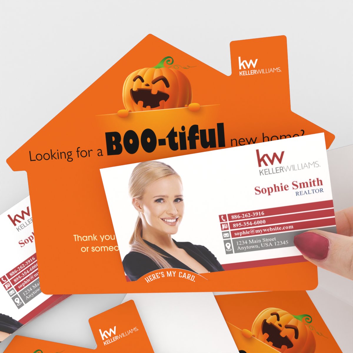 KW House-Shaped Cards (50) Halloween Bootiful New Home