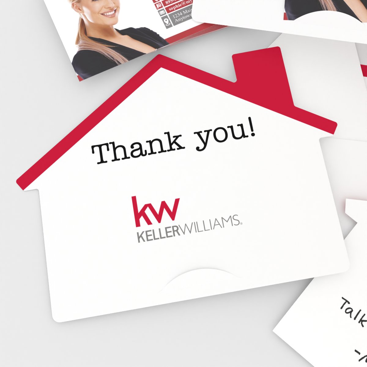 KW House-Shaped Cards (50) KW Thank You Cards