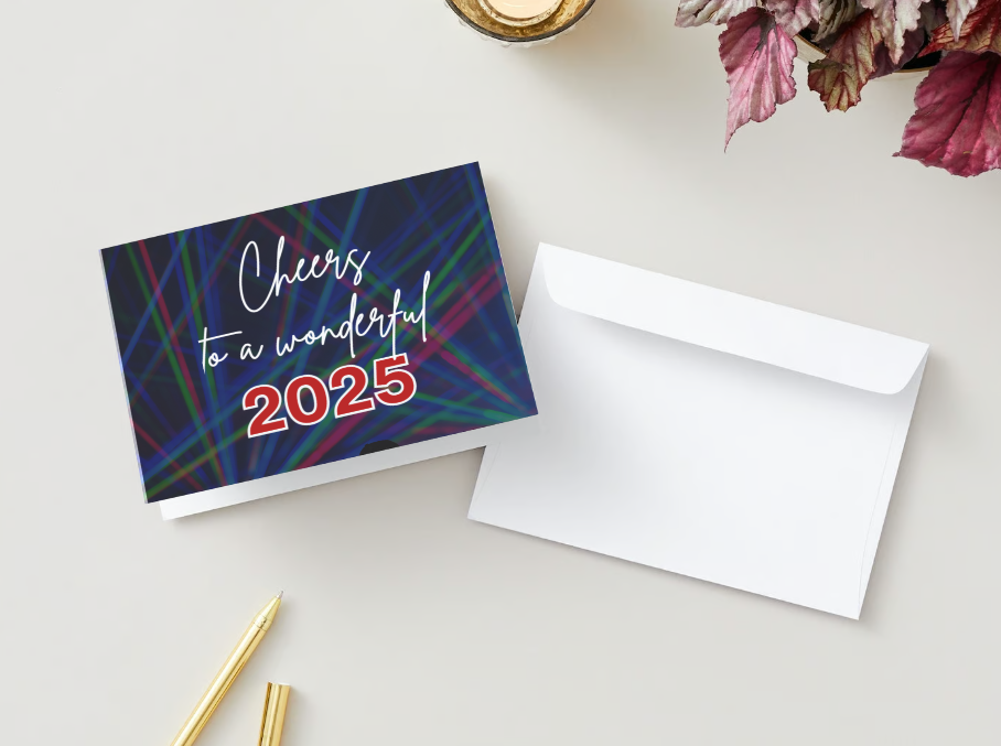 KW Greeting Cards - Cheers to 2025 (pack of 50)