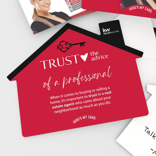 KW House-Shaped Cards (50) Trust a Professional