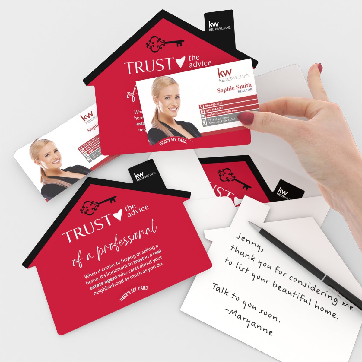 KW House-Shaped Cards (50) Trust a Professional