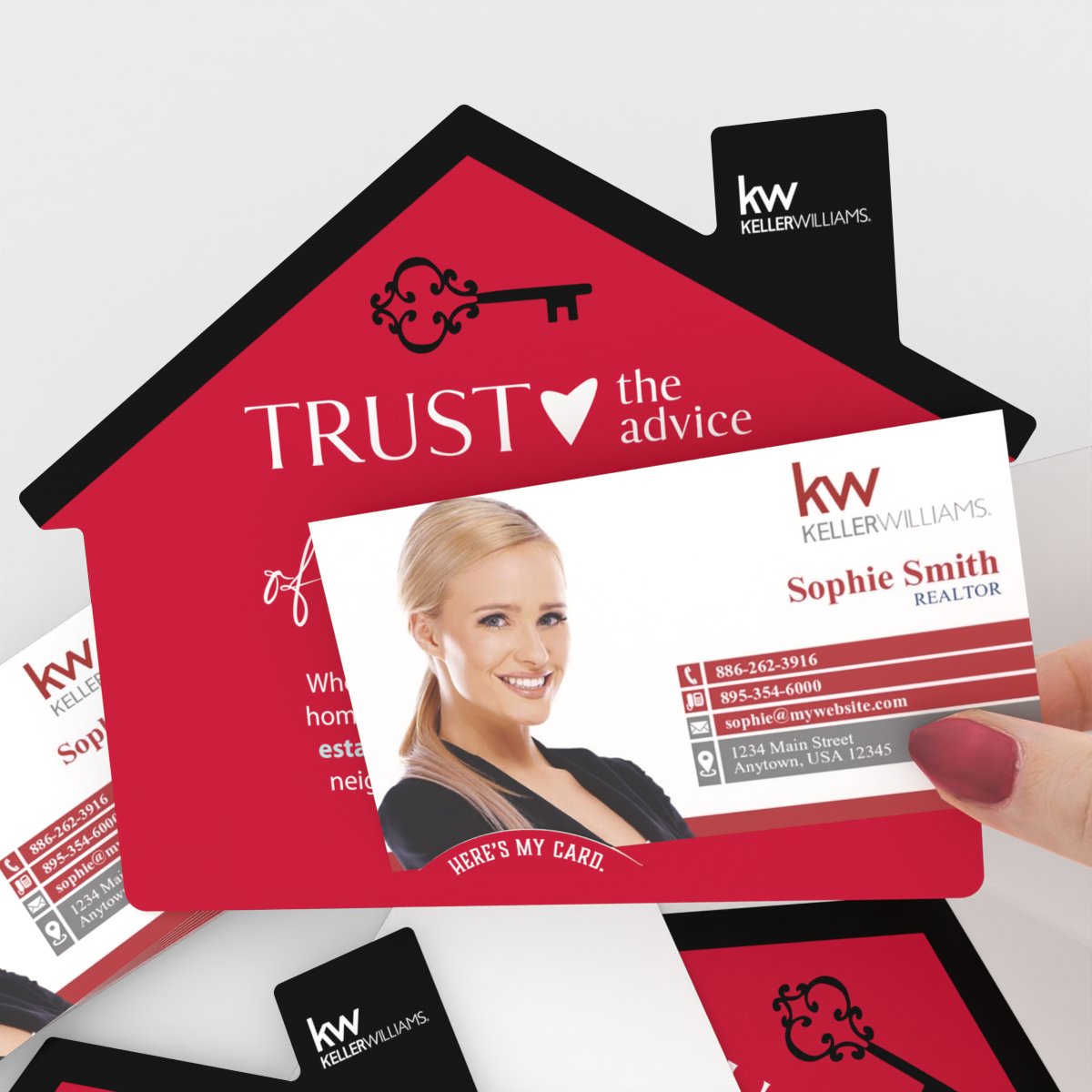 KW House-Shaped Cards (50) Trust a Professional