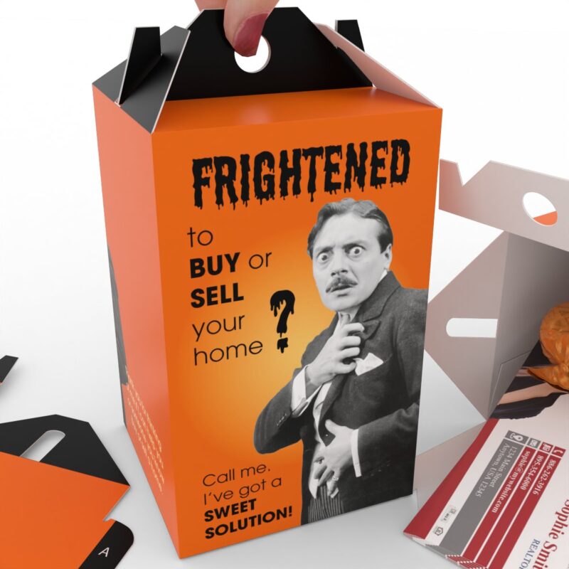 Halloween Paper Treat Boxes - Frightened to Buy or Sell? (pack of 24)