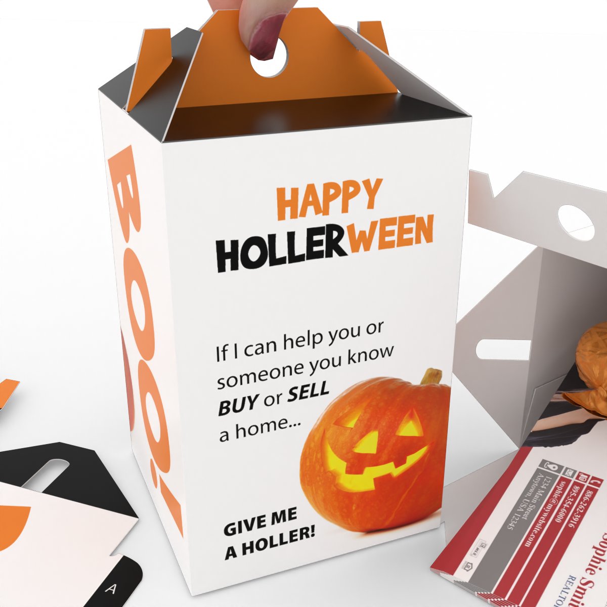 Halloween Paper Treat Boxes - Happy Hollerween (pack of 24)