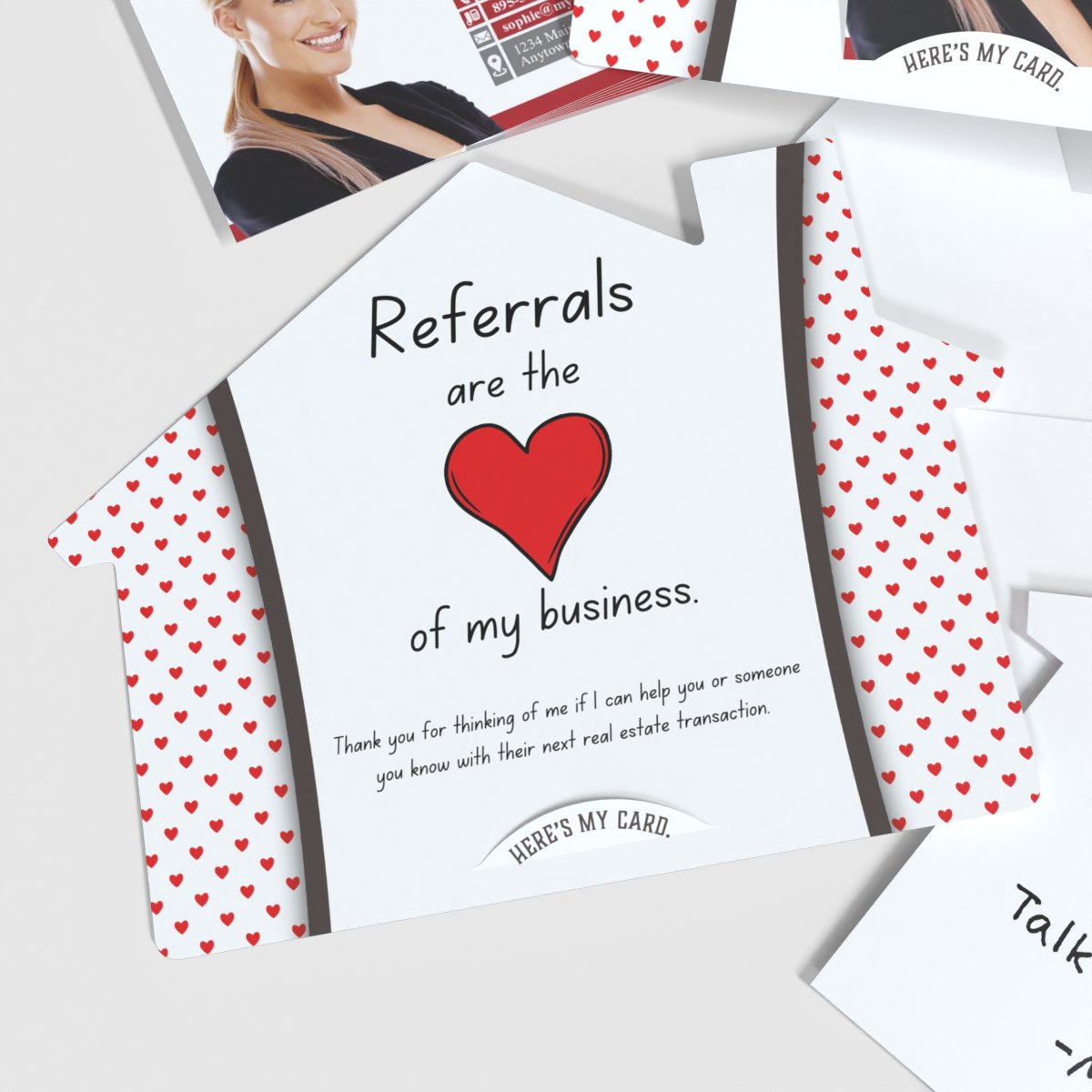 KW House-Shaped Valentines with Envelopes (50) "Referrals are the Heart of My Business"