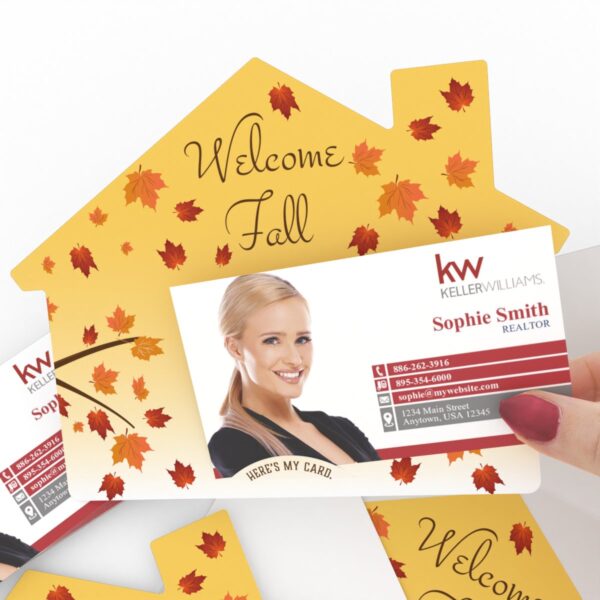 KW House-Shaped Cards (50) “Welcome Fall"