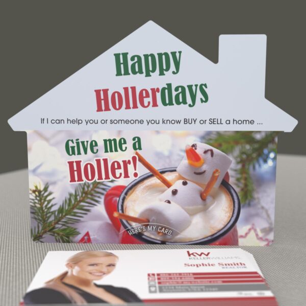 KW House-Shaped Holiday Cards (50) "Happy Hollerdays"