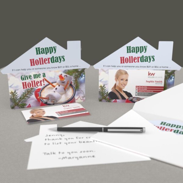 KW House-Shaped Holiday Cards (50) "Happy Hollerdays"