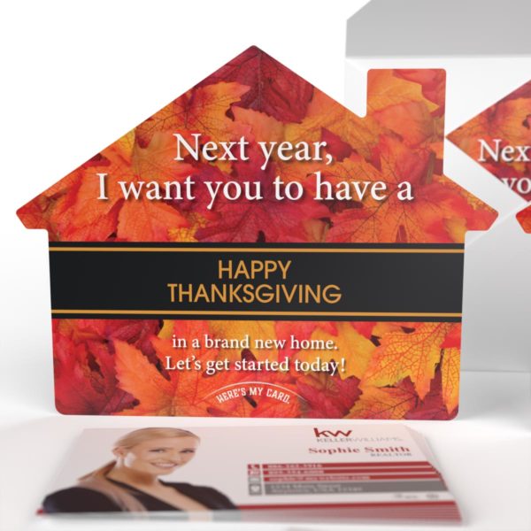 KW House-Shaped Thanksgiving Cards (50) “Thanksgiving in a New Home"