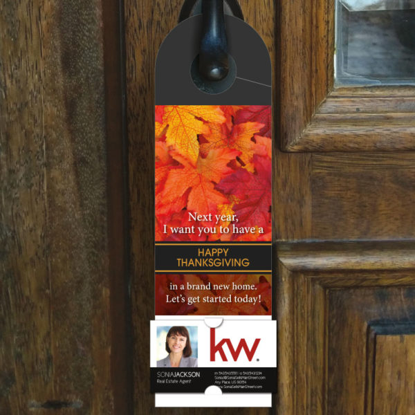 KW Doorhanger for Thanksgiving - “Thanksgiving in a New Home” (pack of 50)