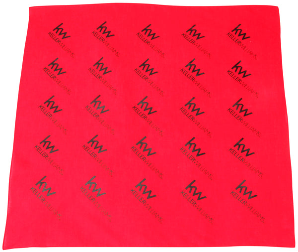 red bandana with black Keller Williams logo repeated